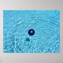 Lazy Ball floating in a Summer Pool Print