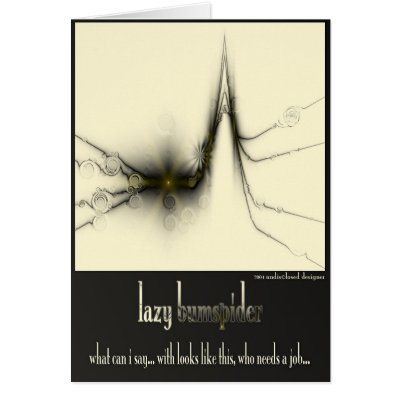 lazy bumspider greeting cards by darkchrystal