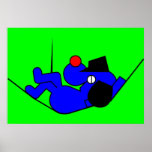 Lazy Dog - blue posters