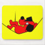 Lazy Dog - red Mouse Mat