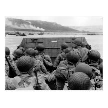 LCVP Landing Craft Approaching Omaha Beach Postcard