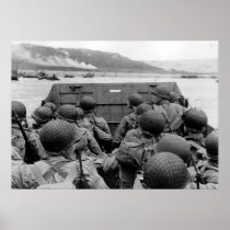 LCVP Landing Craft Approaching Omaha Beach Poster