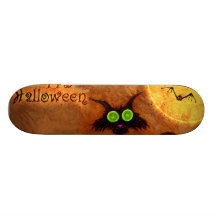 Le chat  d'Halloween - Skateboards Cutomisables