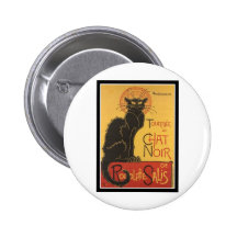 LE CHAT NOIR PRINT PINBACK BUTTON