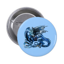 Le dragon bleu - badges avec agrafe