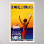 Le Maroc Les Canaries Vintage Ship Ad posters