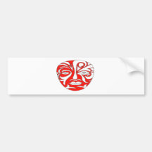 LE MASQUE AFRICAIN ROUGE1 .png Adhésif Pour Voiture