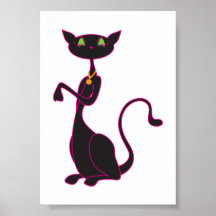 Le Meow Noir Print