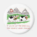 Lead Cow Round Magnet