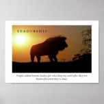 LEADERSHIP Motivational Lion Poster Print