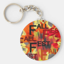 Leaf background with Fall Fest repeated over Key Chain