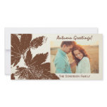 Leaf Print Autumn Greetings Photo Card photo cards