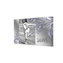 Leaf Sparkle Print Photo Template Silver Leaves Gallery Wrap Canvas