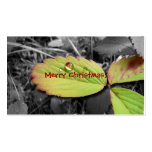 Leaf Texture and Water Droplet; Merry Christmas business cards