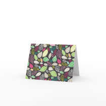 Leafs and doodles patte note card