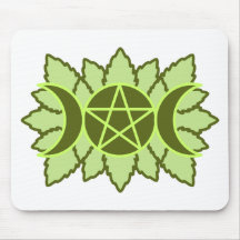 Leafy Pentagram Mouse Pads