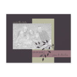 Leafy Plum & Rosy Brown Photo Save the Date postcards