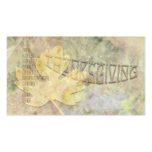 Leafy Thanksgiving Business Card Templates