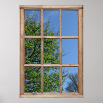 Leafy Tree View from a Window Print