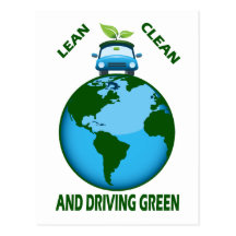 LEAN CLEAN & DRIVING GREEN POST CARD