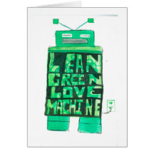 Lean Green Love Machine Greeting Cards