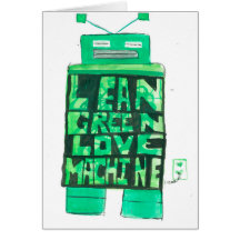 Lean Green Love Machine Greeting Cards