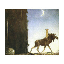 Leap the Elk and Princess Tuvstarr by John Bauer Stretched Canvas Prints