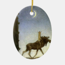 Leap the Elk and Princess Tuvstarr by John Bauer Christmas Ornament