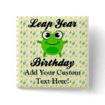 Leap Year Birthday, Cute Frog Buttons