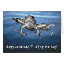 Leap Year Birthday: Happy Un Birthday Leaping Frog Greeting Cards