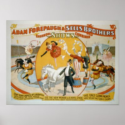 Leap Year Ladies / Clown Women Circus Poster by ZephyrusBooks