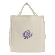 Leaping Bass Embroidered Tote Bags