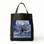 LEAPING DOLPHIN & MOON Wildlife Tote Bag