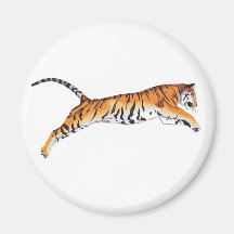 Leaping Tiger Refrigerator Magnet