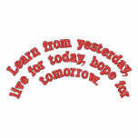 " Learn from yesterday " Ladies Zip Hoodie