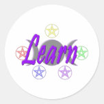 Learn Round Stickers