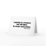 Learning is a Treasure quote Greeting Card