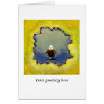 Learning to be powerful baby bald eagle bird art card