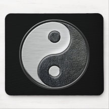 Leather and Steel Yin Yang Mouse Pads