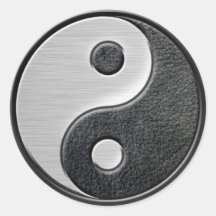 Leather and Steel Yin Yang Stickers