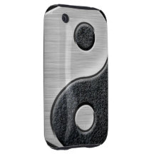 Leather and Steel Yin Yang Tough iPhone 3 Covers