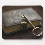 Leather Bound Diary Book Under Lock and Key mousepads