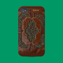 Leather Box w/name~ iPhone 4 CaseMate Tough casemate cases