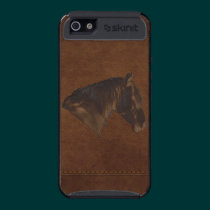 Leather Horse Protrait on Leather-look Background skinit case