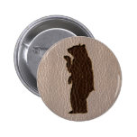 Leather-Look Black Bear Soft Pinback Button