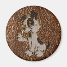 Leather-Look Dog Refrigerator Magnets