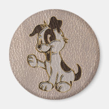 Leather-Look Dog Soft Refrigerator Magnet