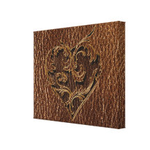 Leather-Look Heart Gallery Wrap Canvas
