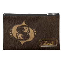 Leather-Look Pisces Travel Accessory Bag