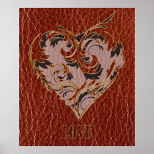 Leather-Look Valentine Soft Poster